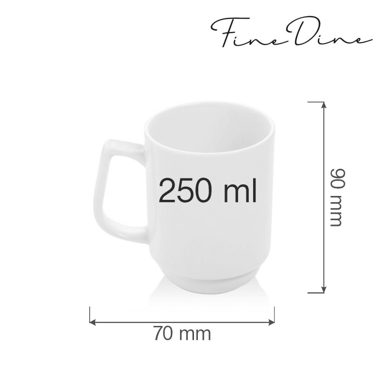 Mug empilable Biano, 250 ml, Lot de 6 - Finedine
