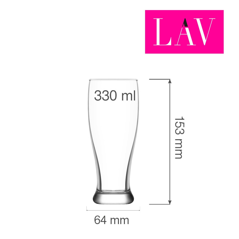 Chope à bière Brotto 330 ml, Lot de 6 - Finedine