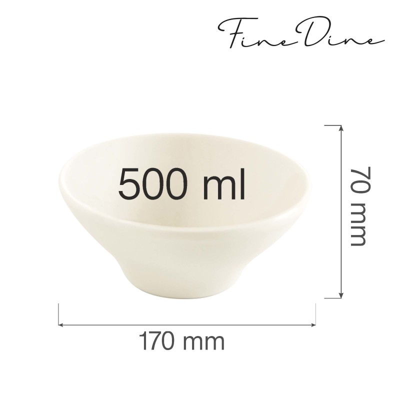 Bol conique Crema, 160x64mm, Lot de 6 - Finedine