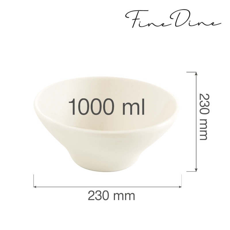 Bol conique Crema, 190x75mm, Lot de 6 - Finedine