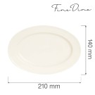 Plat ovale Crema, 210x140mm, Lot de 6 - Finedine