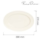 Plat ovale Crema, 390x270mm, Lot de 6 - Finedine