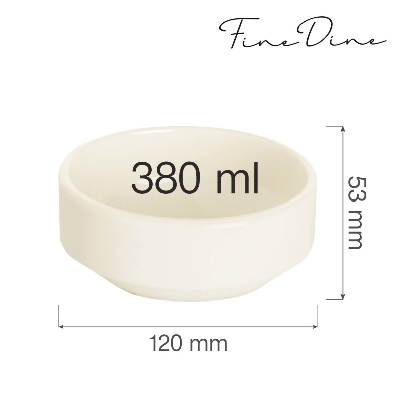 Bol empilable Crema, 120 mm, Lot de 6 - Finedine