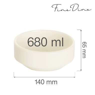 Bol empilable Crema, 140 mm, Lot de 6 - Finedine