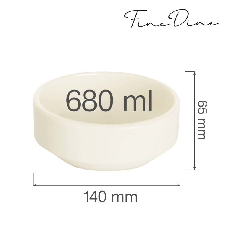 Bol empilable Crema, 140 mm, Lot de 6 - Finedine