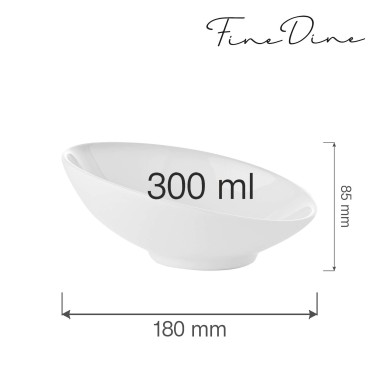 Bol incliné Bianco, 180 mm, Lot de 6 - Finedine