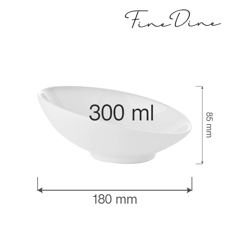 Bol incliné Bianco, 180 mm, Lot de 6 - Finedine