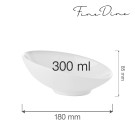 Bol incliné Bianco, 180 mm, Lot de 6 - Finedine