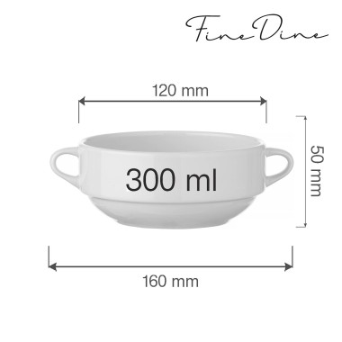 Bol à soupe Bianco, 380 ml, Lot de 6 - Finedine