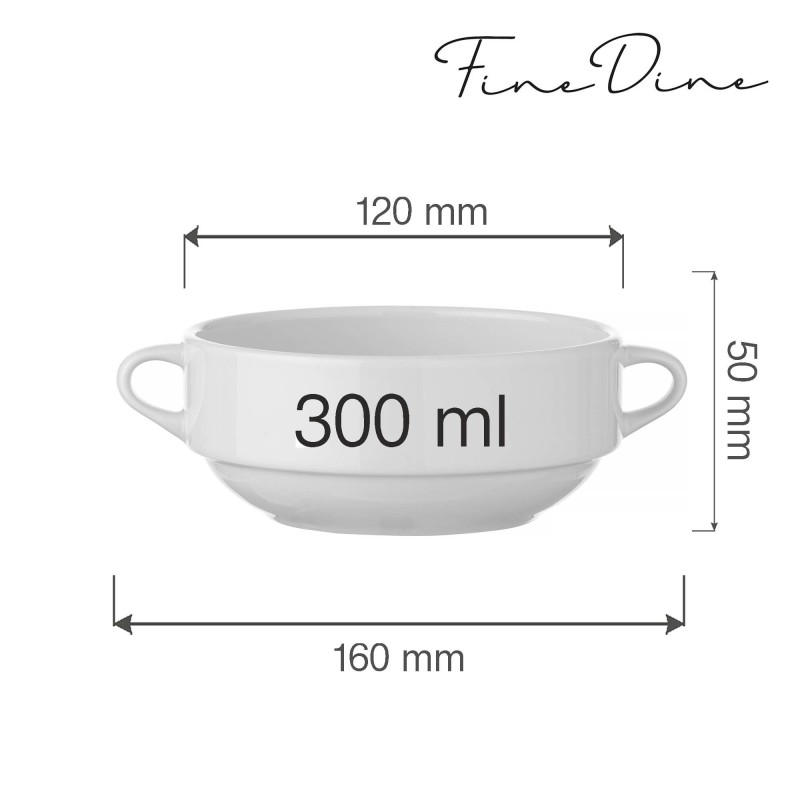 Bol à soupe Bianco, 380 ml, Lot de 6 - Finedine