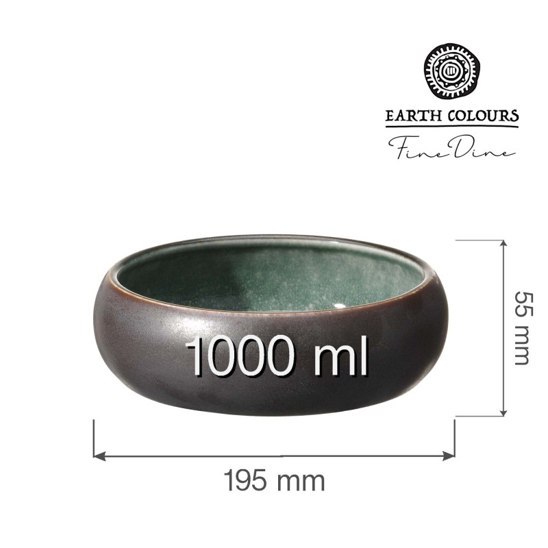 Bol Goro Brown Green 195 mm, 1000 ml - Finedine