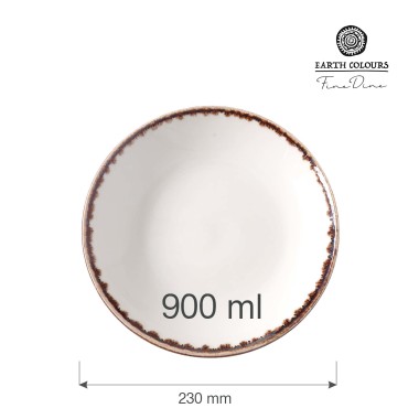 Assiette profonde en vanille, 230 mm - Finedine