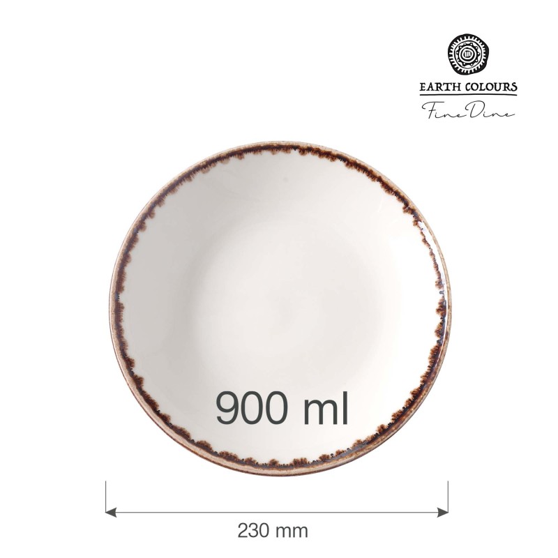 Assiette profonde en vanille, 230 mm - Finedine