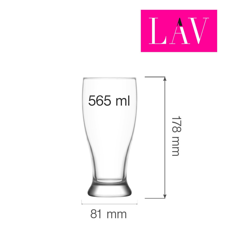 Mug à bière Brotto 565 ml, Lot de 6 - Finedine