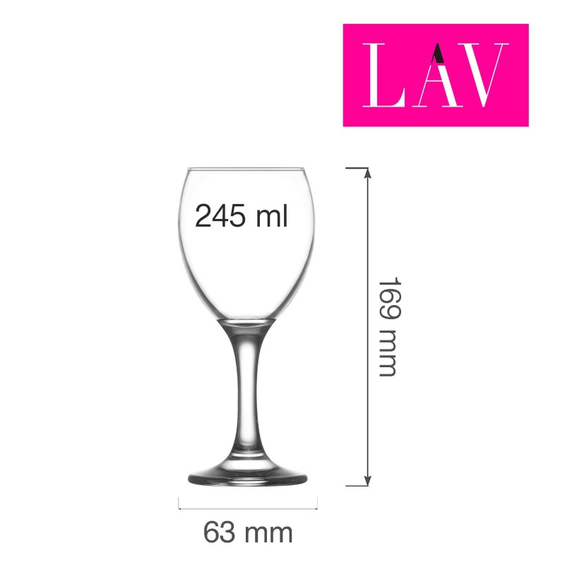 Verre à vin Empire 245 ml, Lot de 6 - Finedine