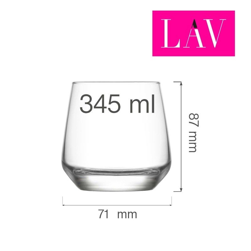 Verre à whisky Lal 345 ml, Lot de 6 - Finedine