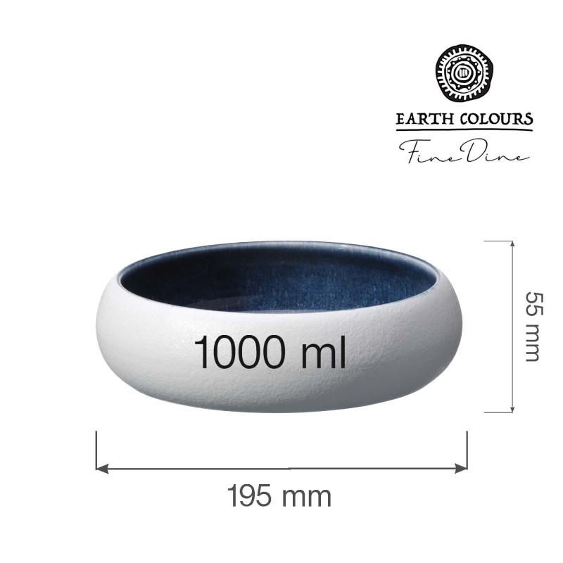 Bol Goro Blanc Bleu 195 mm, 1000 ml - Finedine