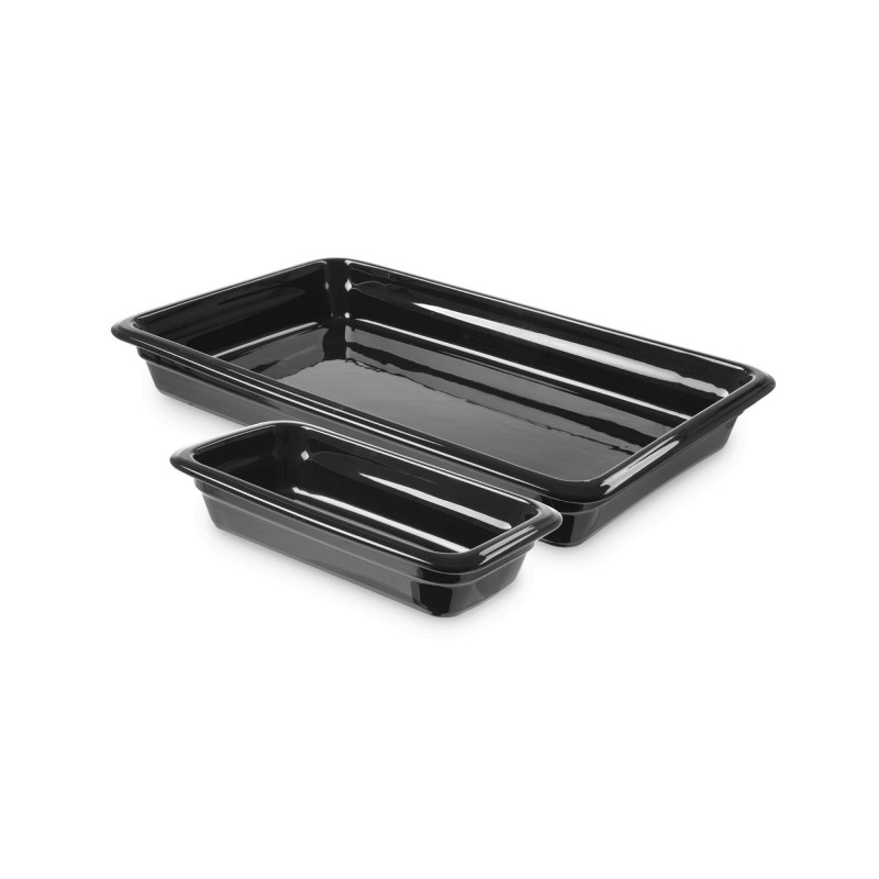 Récipient en porcelaine GN1/2 noir - Finedine
