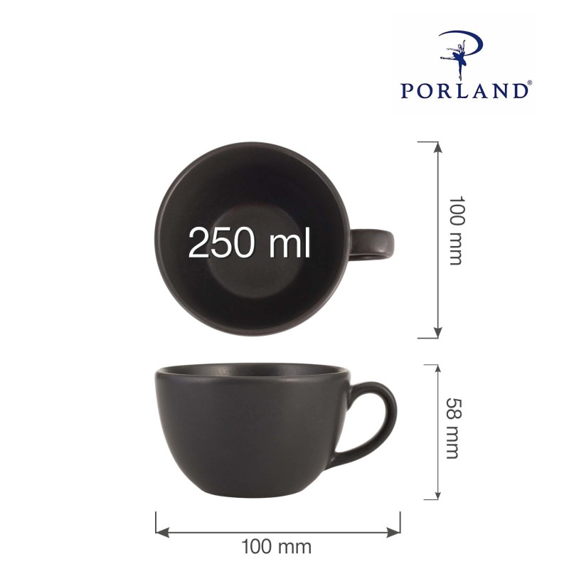 Tasse élégante en charbon, 250 ml - Finedine