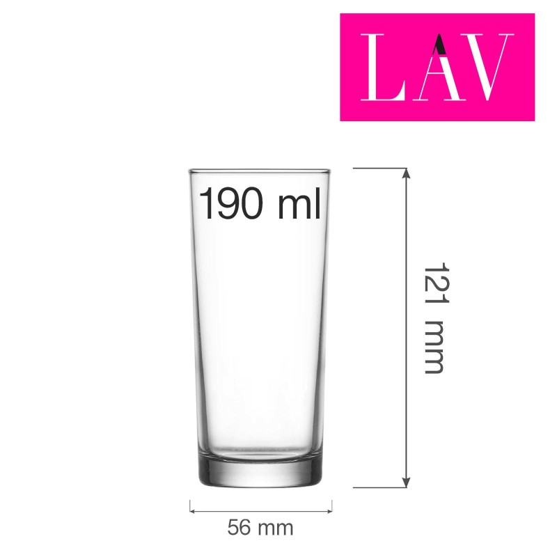 Suma verre haut, 190ml, Lot de 6 - Finedine