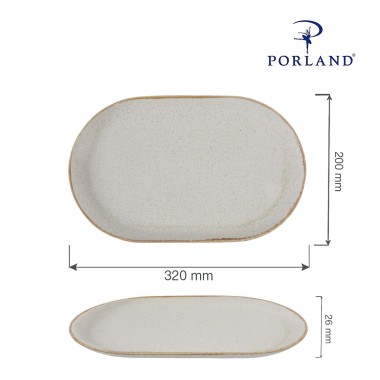 Plat ovale en sable, 320x200 mm - Finedine