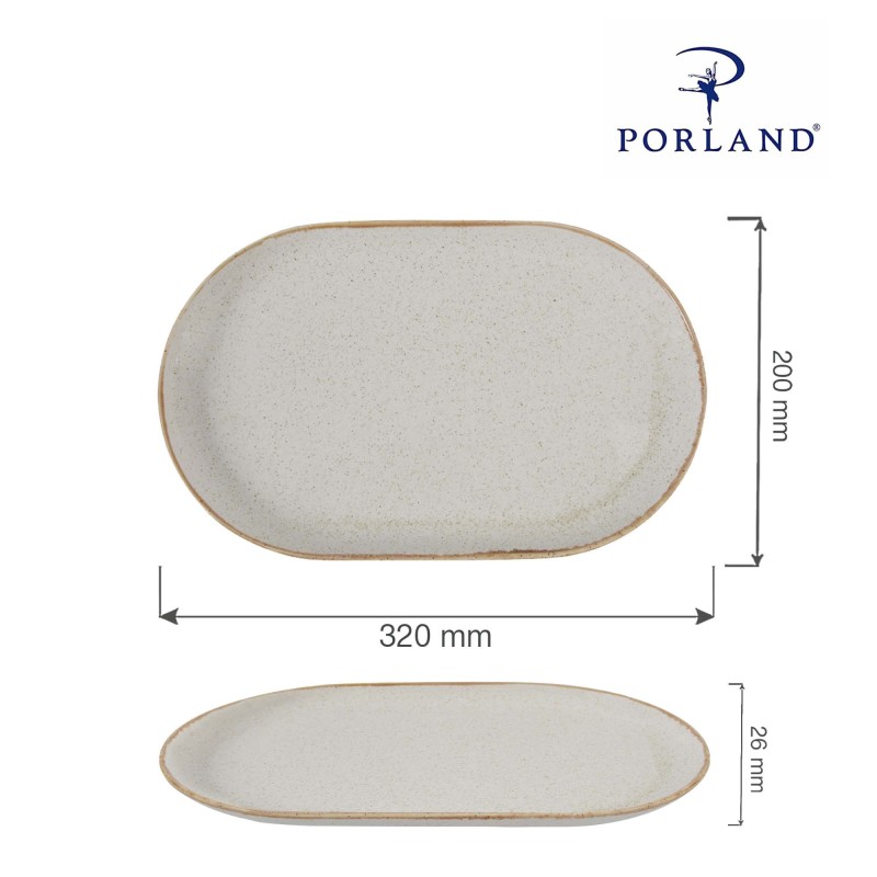 Plat ovale en sable, 320x200 mm - Finedine