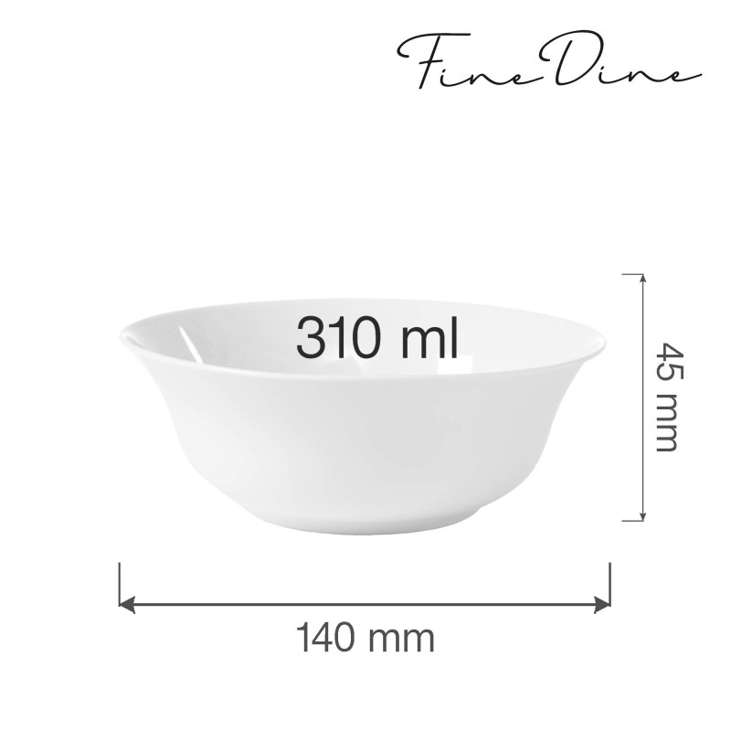 Bol Bianco, 140 mm, Lot de 6 - Finedine