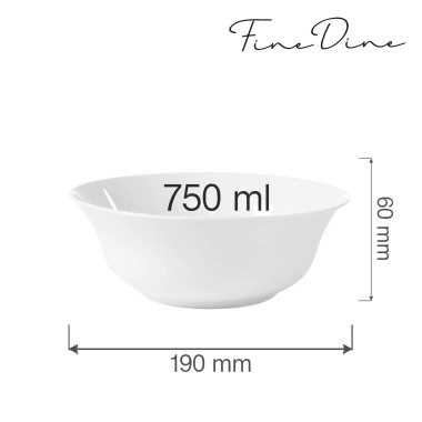 Bol Bianco, 190 mm, Lot de 6 - Finedine