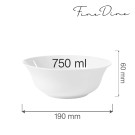 Bol Bianco, 190 mm, Lot de 6 - Finedine