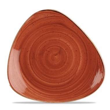 Assiette triangulaire en Stonecast orange - 265 mm - Finedine