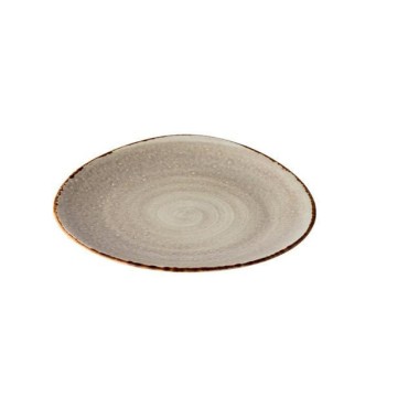 Assiette triangulaire Jersey - grise - 210 mm - Finedine