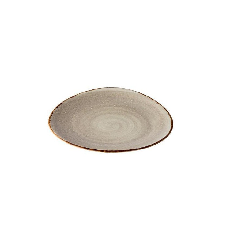 Assiette triangulaire Jersey - grise - 210 mm - Finedine