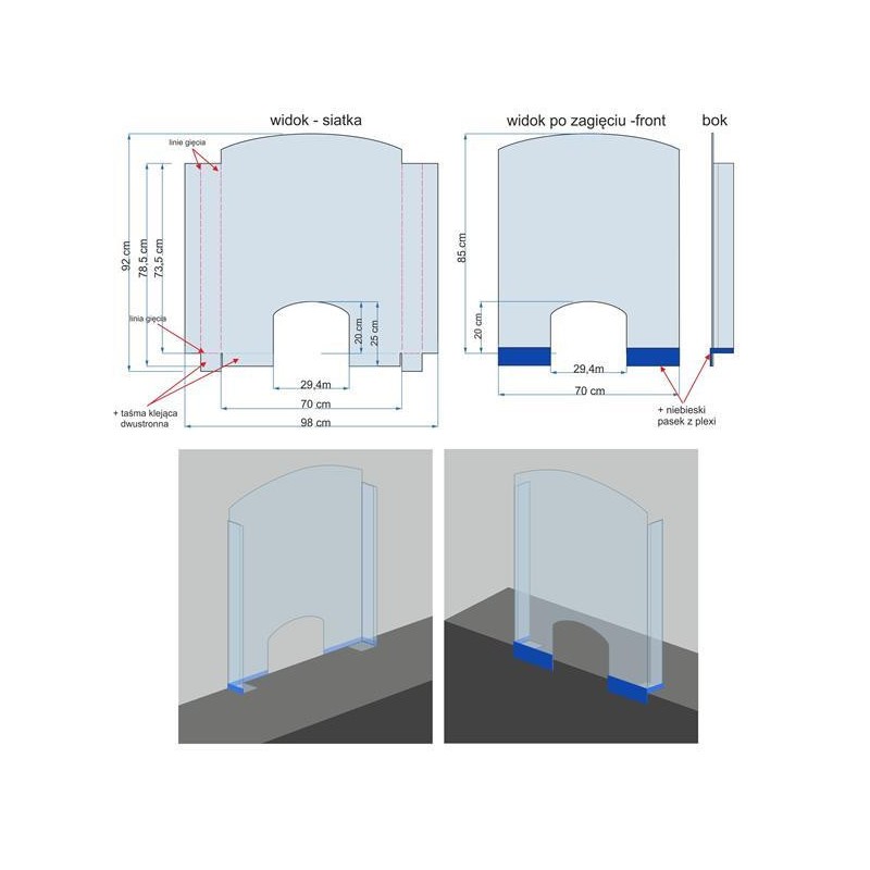Mur en plexiglas - 850x700mm - Finedine