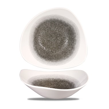 Bol triangulaire noir en quartz Raku - 235mm - Finedine