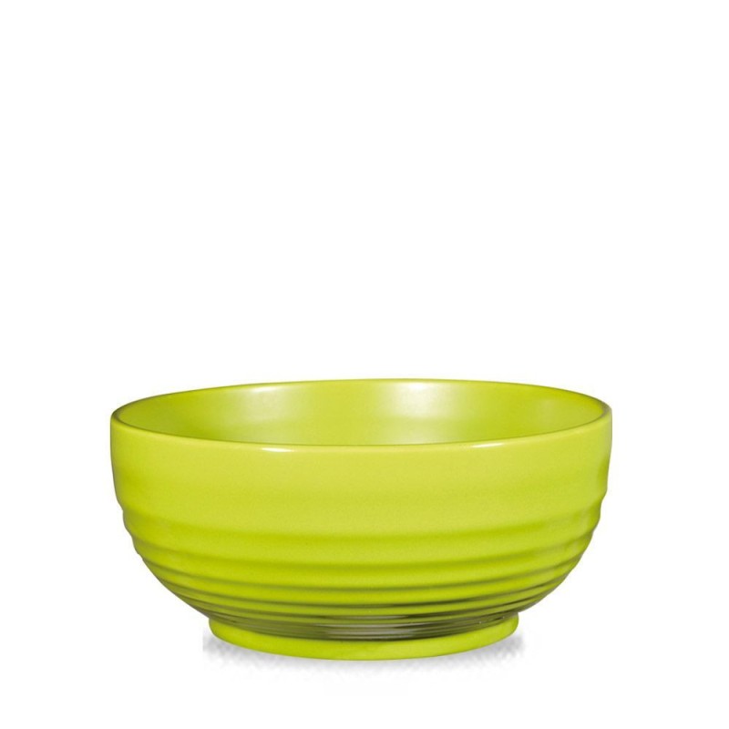 Bol à salade ondulé en grès vert - 2180 ml - Lot de 4 - Finedine