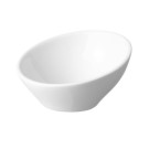 Assiette en porcelaine oblique pour finger food - 90 mm - Lot de 6 - Finedine