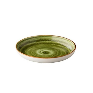 Assiette ronde profonde Jersey - verte - 235 mm - Finedine