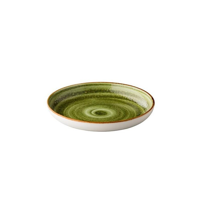 Assiette ronde profonde Jersey - verte - 235 mm - Finedine