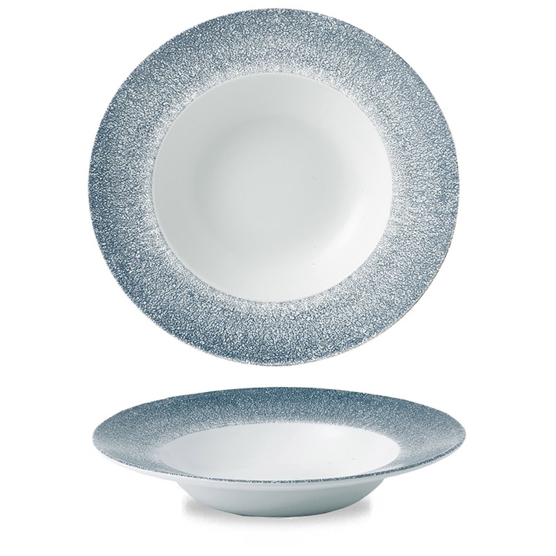 Assiette à large rebord Raku Topaz Blue - 280 mm - Finedine