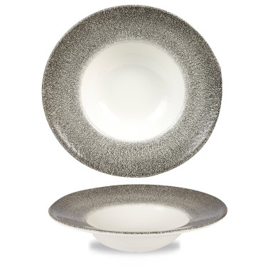 Assiette creuse Raku Quartz noir - 280mm - Finedine