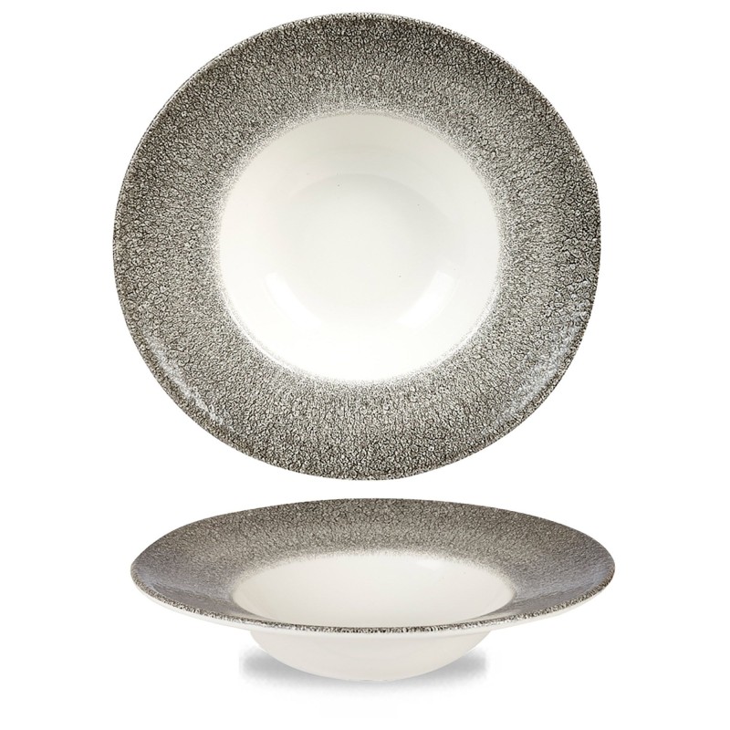 Assiette creuse Raku Quartz noir - 280mm - Finedine