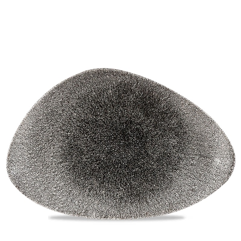 Assiette de chef Raku Quartz noire - 265x205mm - Finedine