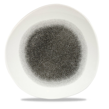 Assiette ronde traceur Raku Quartz Noir - 286 mm - Finedine