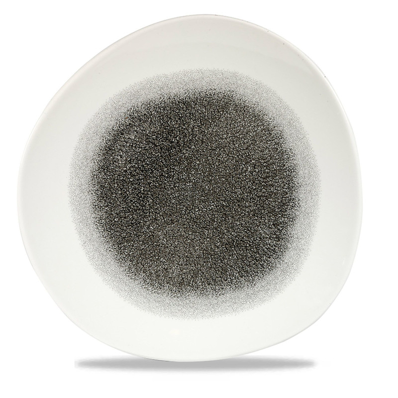 Assiette ronde traceur Raku Quartz Noir - 286 mm - Finedine