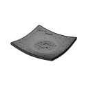 Plat en verre noir carré Vetro pour fingerfood - 80x80mm - Lot de 6 - Finedine