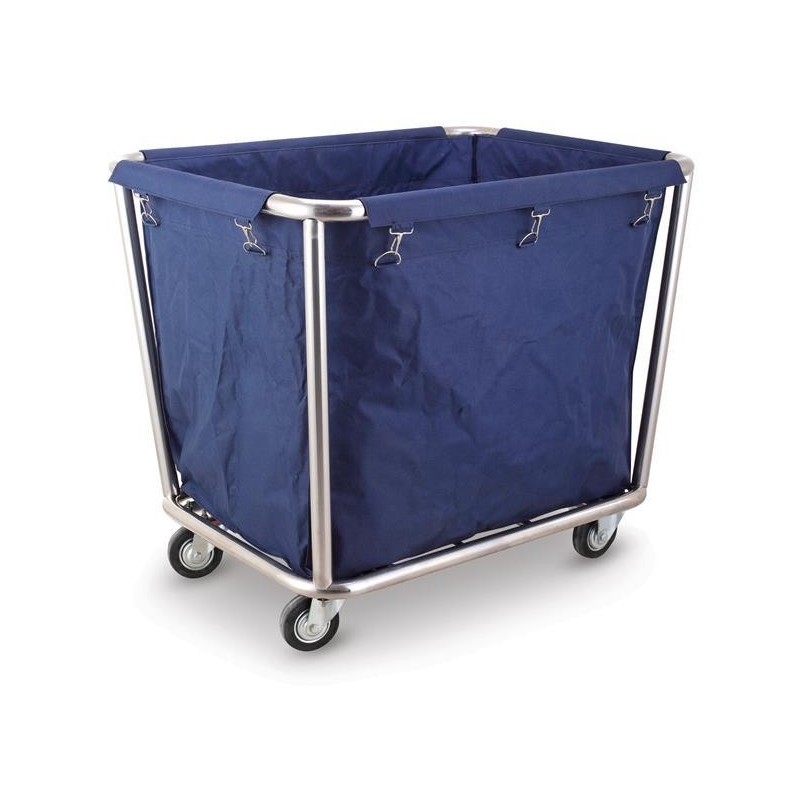 Chariot à linge en acier inoxydable avec sac à linge amovible - 900x650mm - Finedine