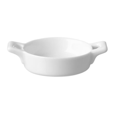 Assiette en porcelaine à poignée pour finger food - 100 mm - Lot de 6 - Finedine