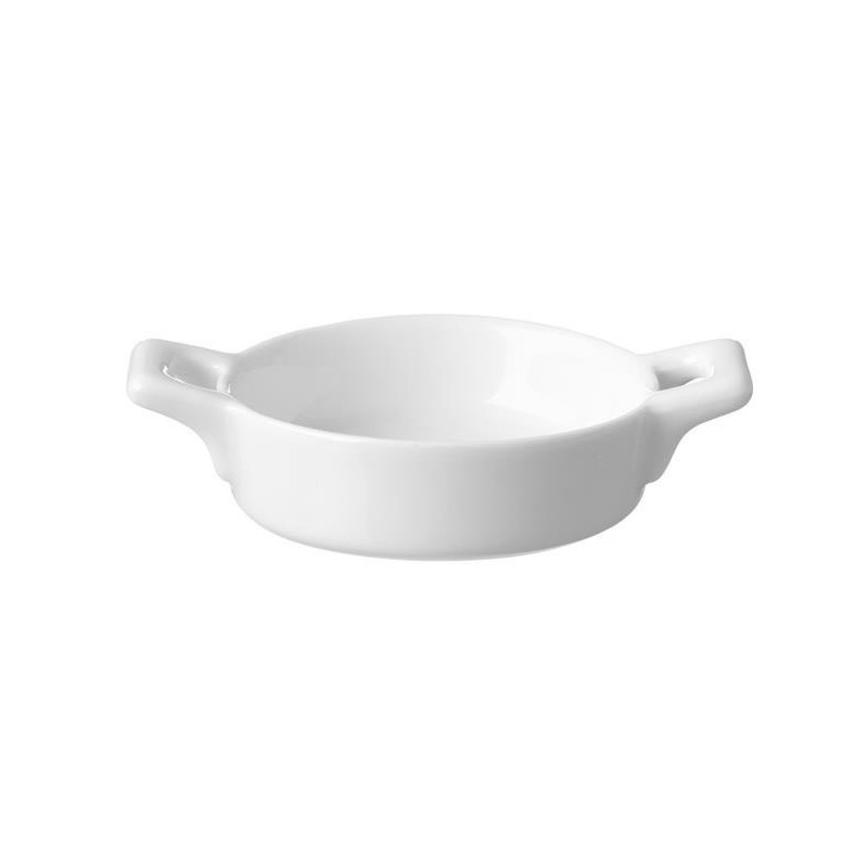 Assiette en porcelaine à poignée pour finger food - 100 mm - Lot de 6 - Finedine