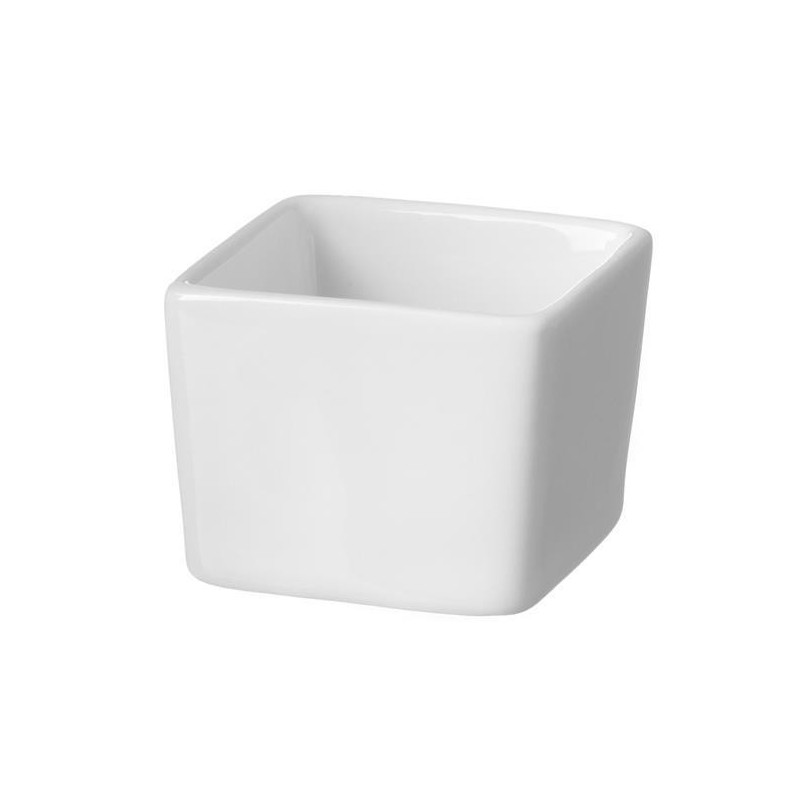 Plat carré en porcelaine 50 mm lot de 6 - Finedine