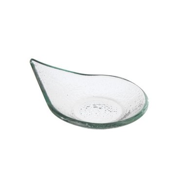 Assiette en verre transparent Vetro fingerfood goutte de pluie - 80x100mm - Lot de 6 - Finedine